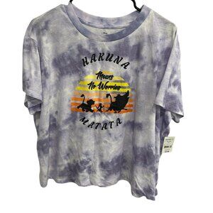 Disney The Lion King Hakuna Matata Tie-Dye Cropped T-Shirt Sz 3XL